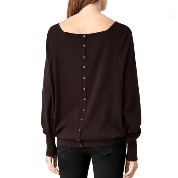 All Saints Sweaters - 🛑SOLD All Saints Brown Elgar Button Back Cowl Neck Sweater